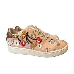 Coach Pink Leather Penguin Cherry Blossom Sneaker Women size 8